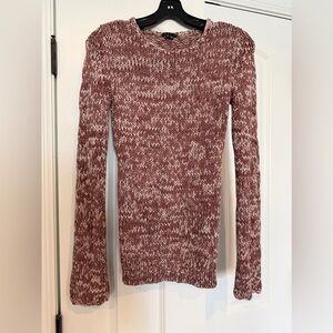 Theory Chunky Knit Sweater in Mauve and Cream